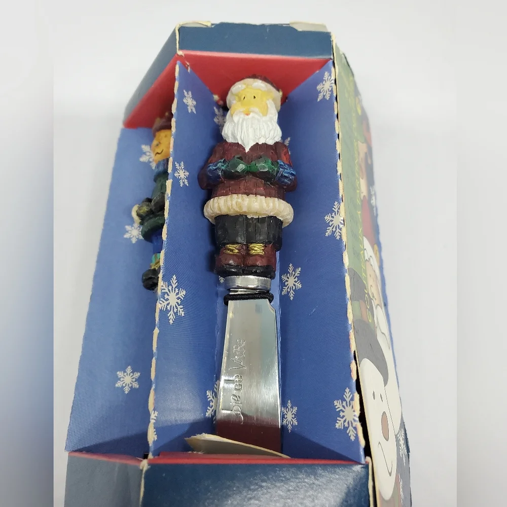 Vintage Joie De Vivre 4pc Resin Holiday Spreaders Cheese Dip Butter ~ Pre-Owned